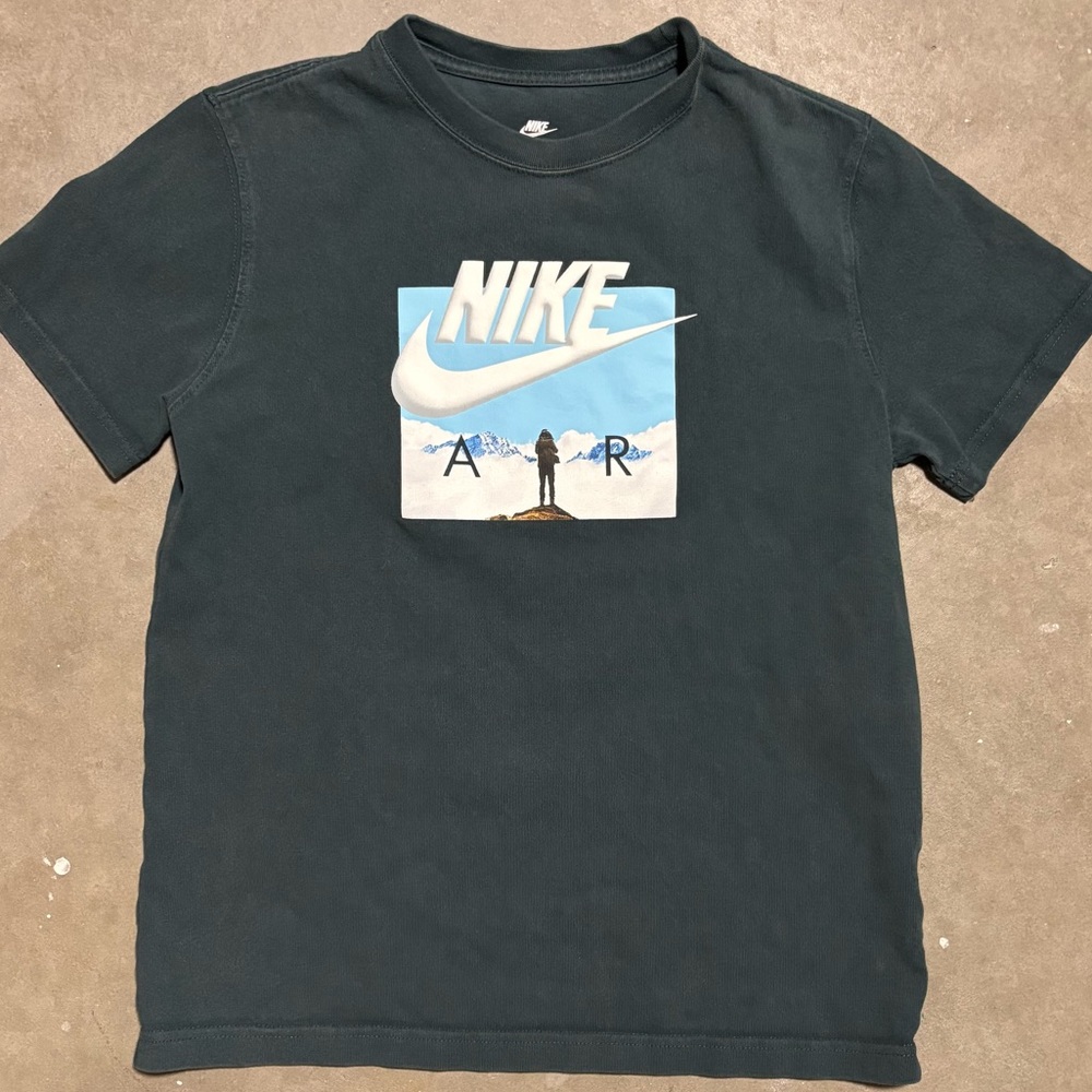 Nike Air Green 100% Cotton Graphic Tee Shirt Kids Womens Mens Hiking Backpacking